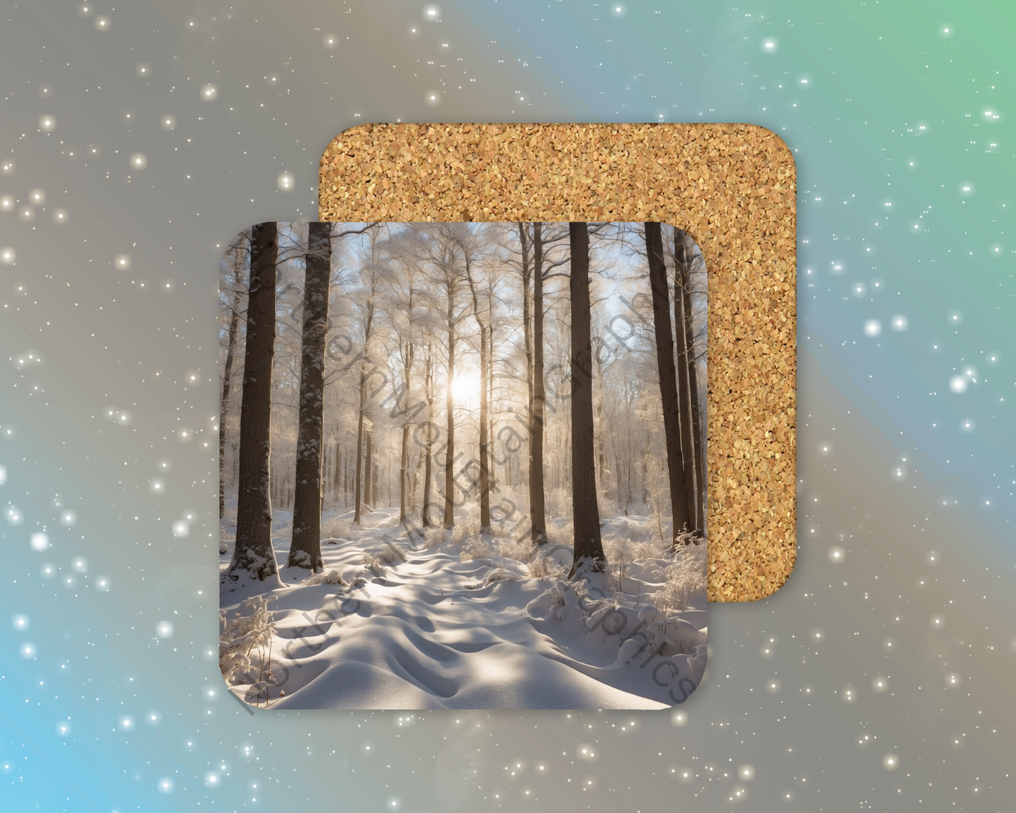 Winter Glow Woods Winter Square Coaster