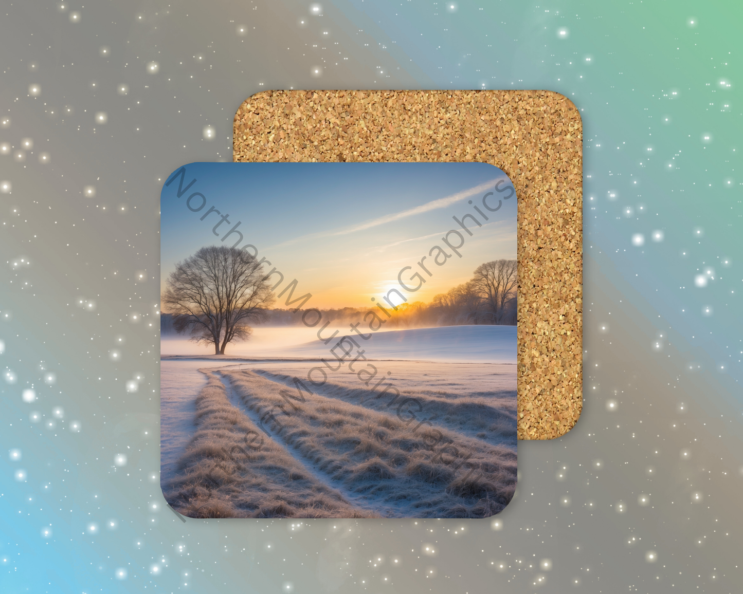 Winter Sunrise Serenity Winter Square Coaster