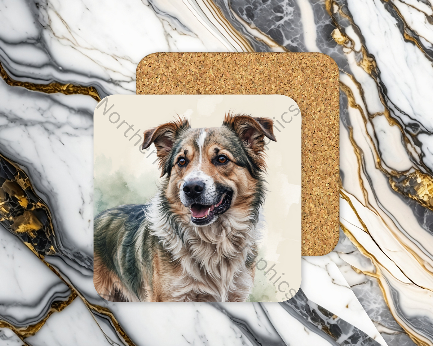 Square Coaster Dog