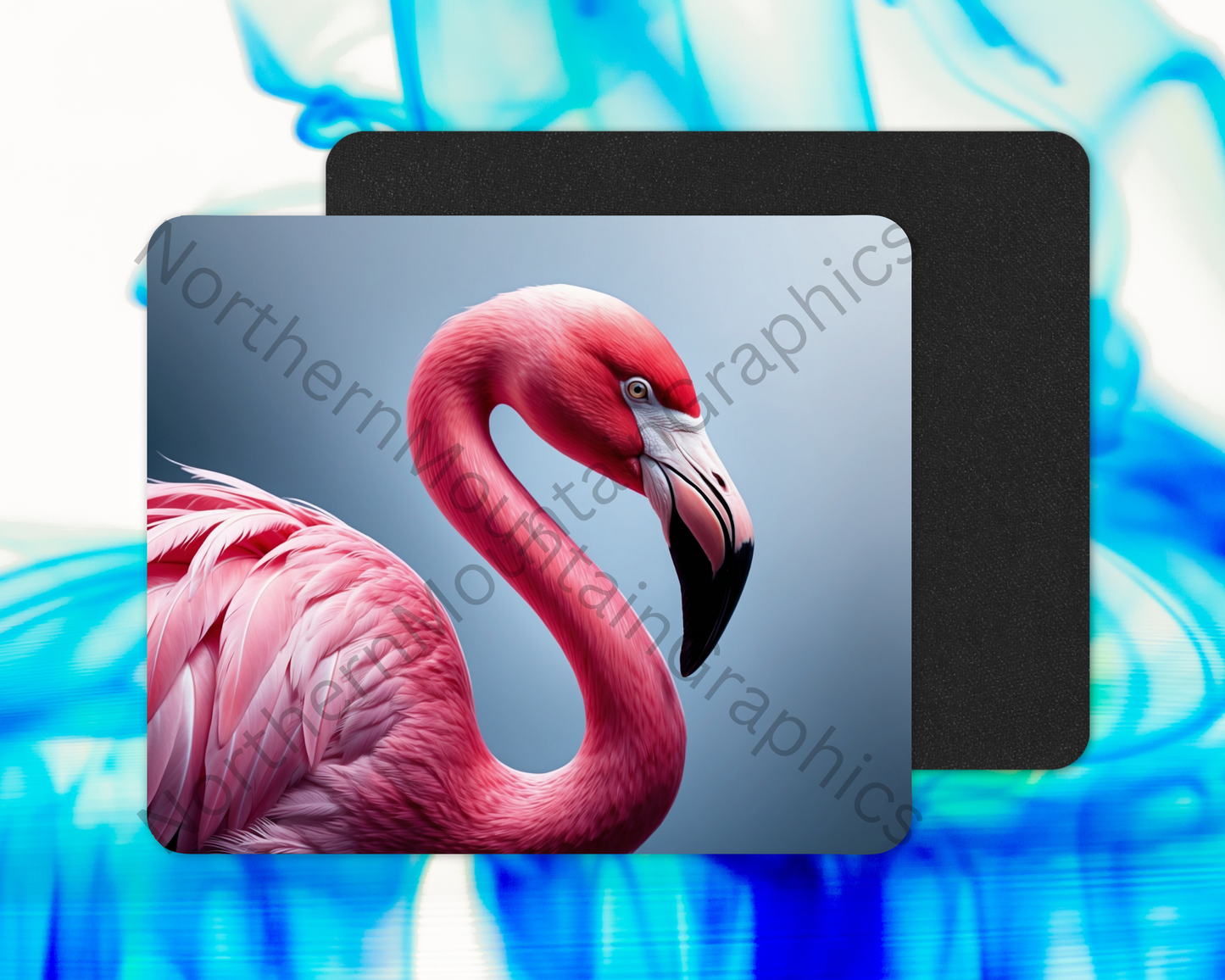 Cool Toned Flamingo Mouse Pad
