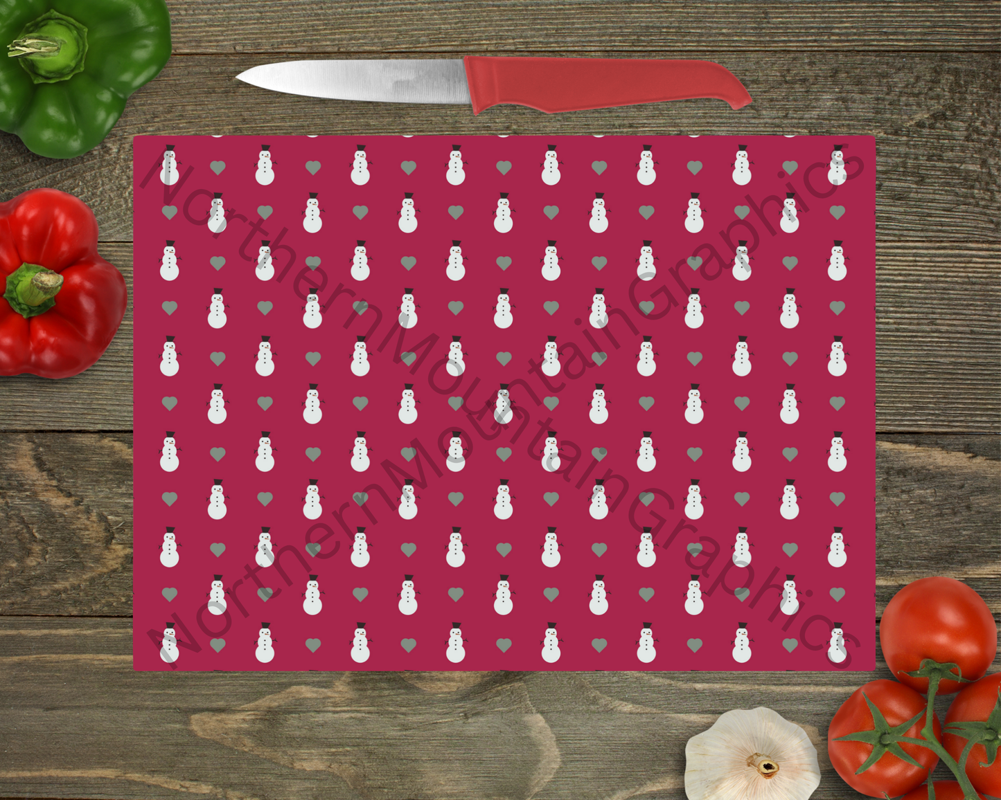 Glass Cutting Board Christmas
