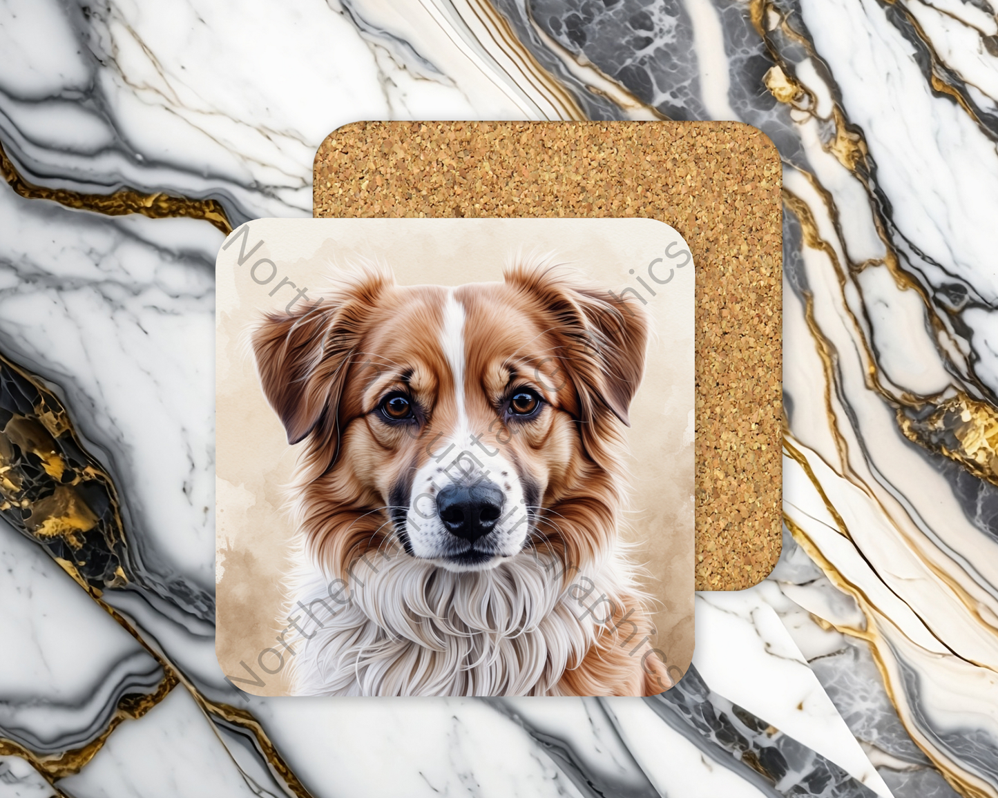Square Coaster Dog