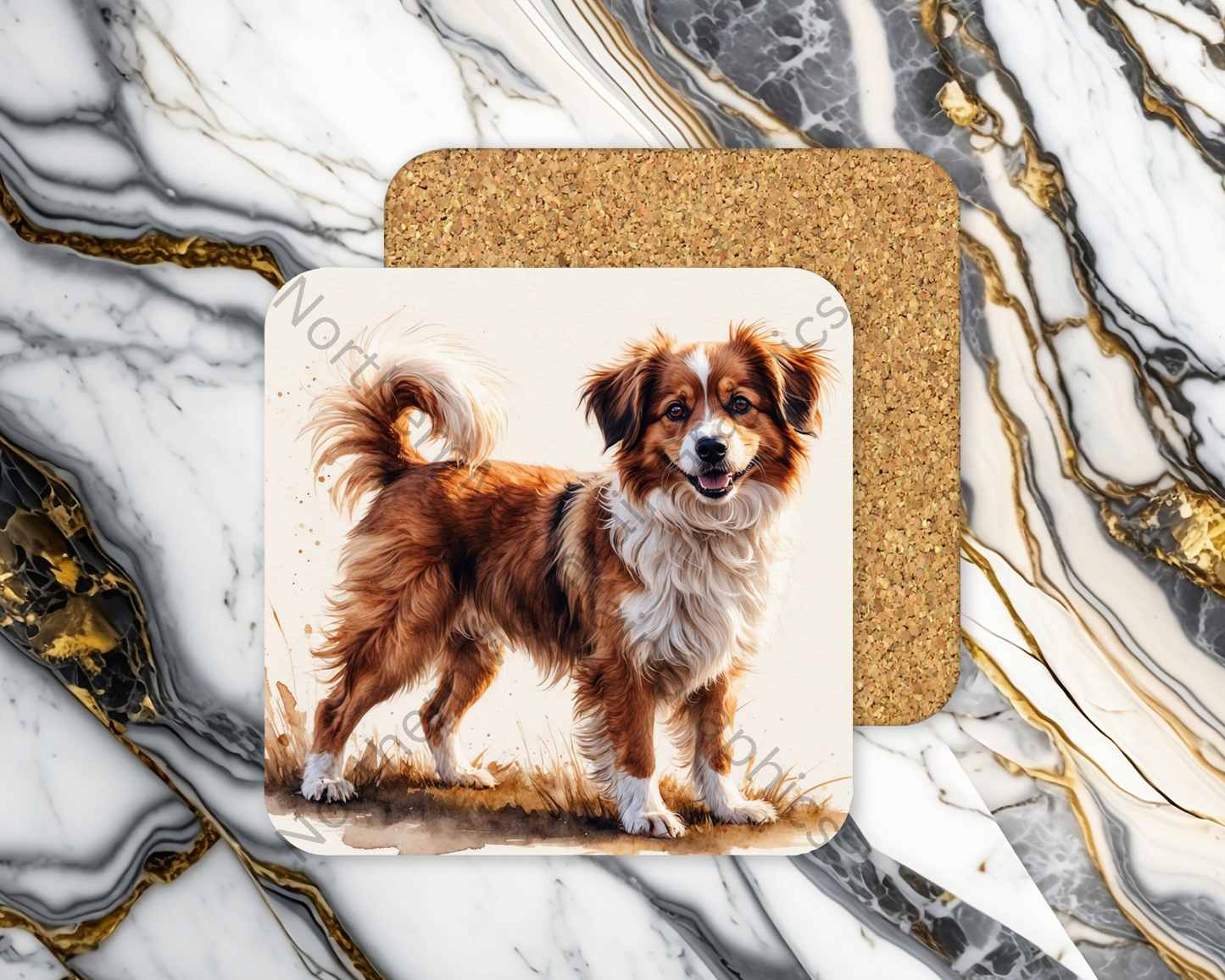Square Coaster Dog