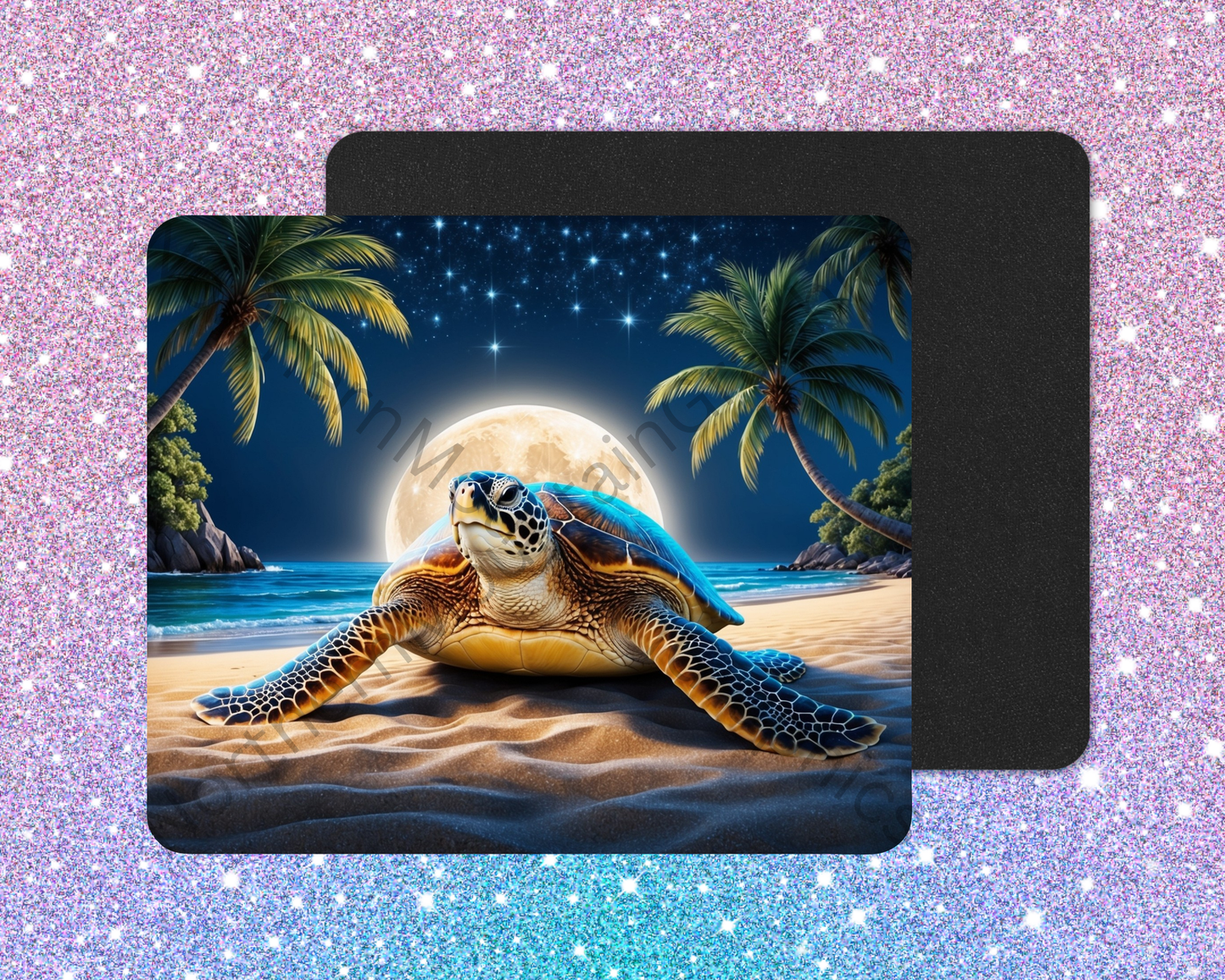 Dawnlit Shore Sea Turtle Mouse Pad