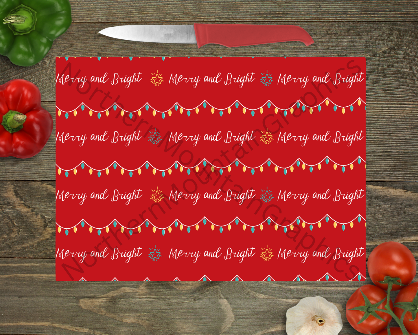 Glass Cutting Board Christmas