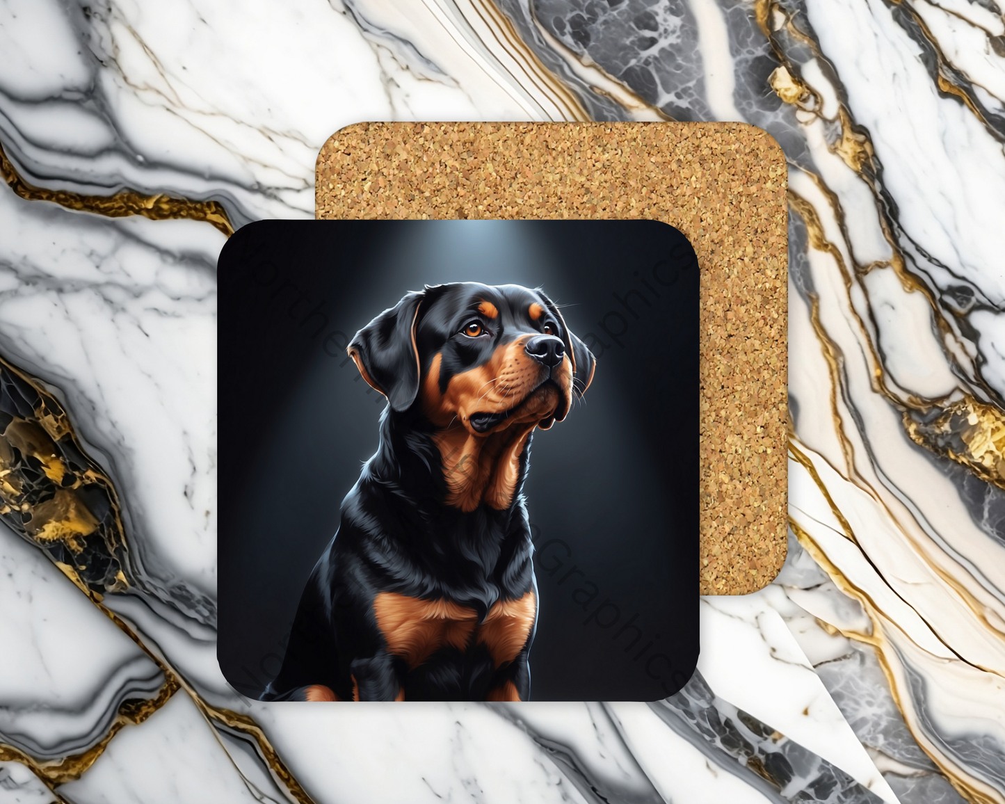 Square Coaster Dog