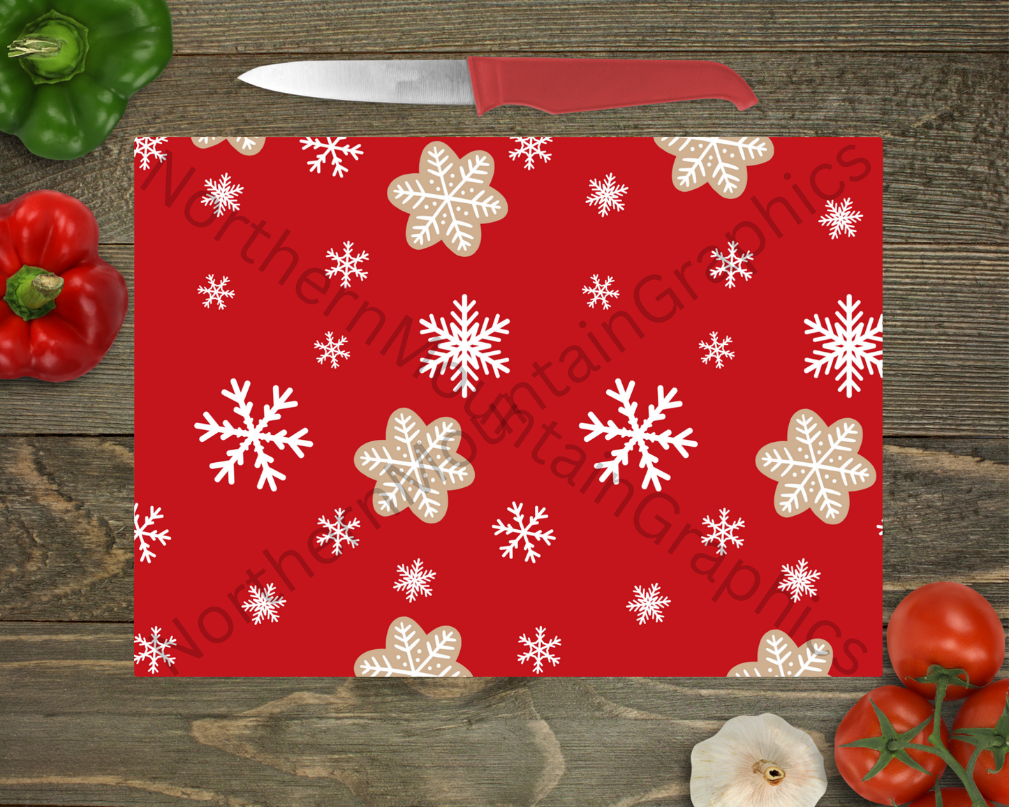 Glass Cutting Board Christmas