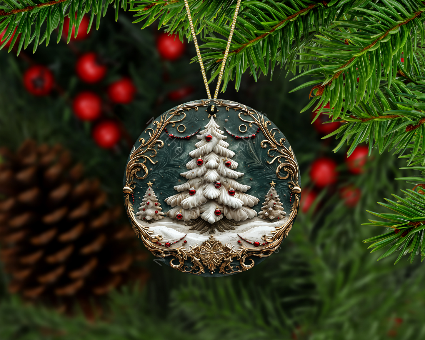 White Christmas Tree Christmas Ornament