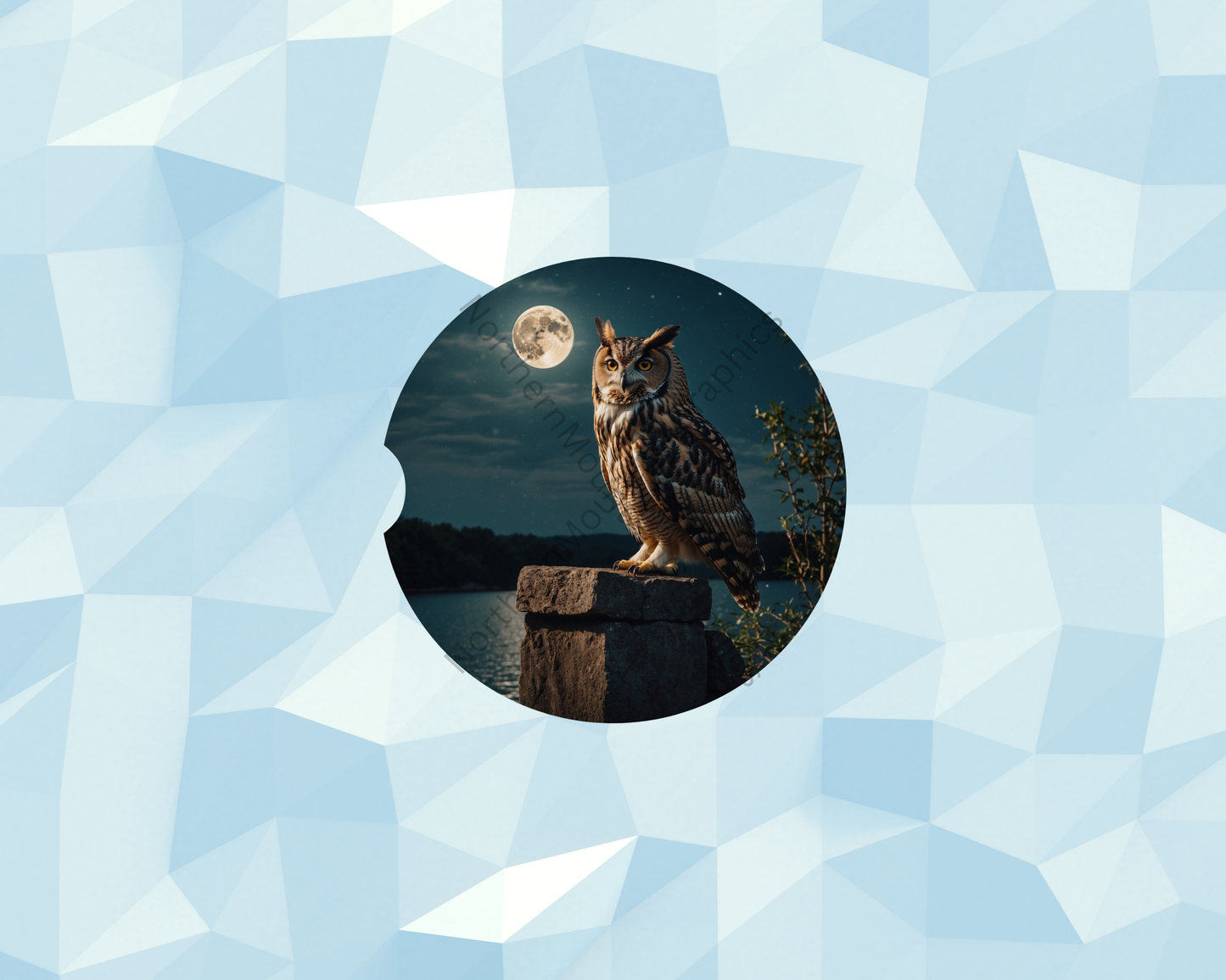 Moonlit Owl Stone Sentinel Car Coaster