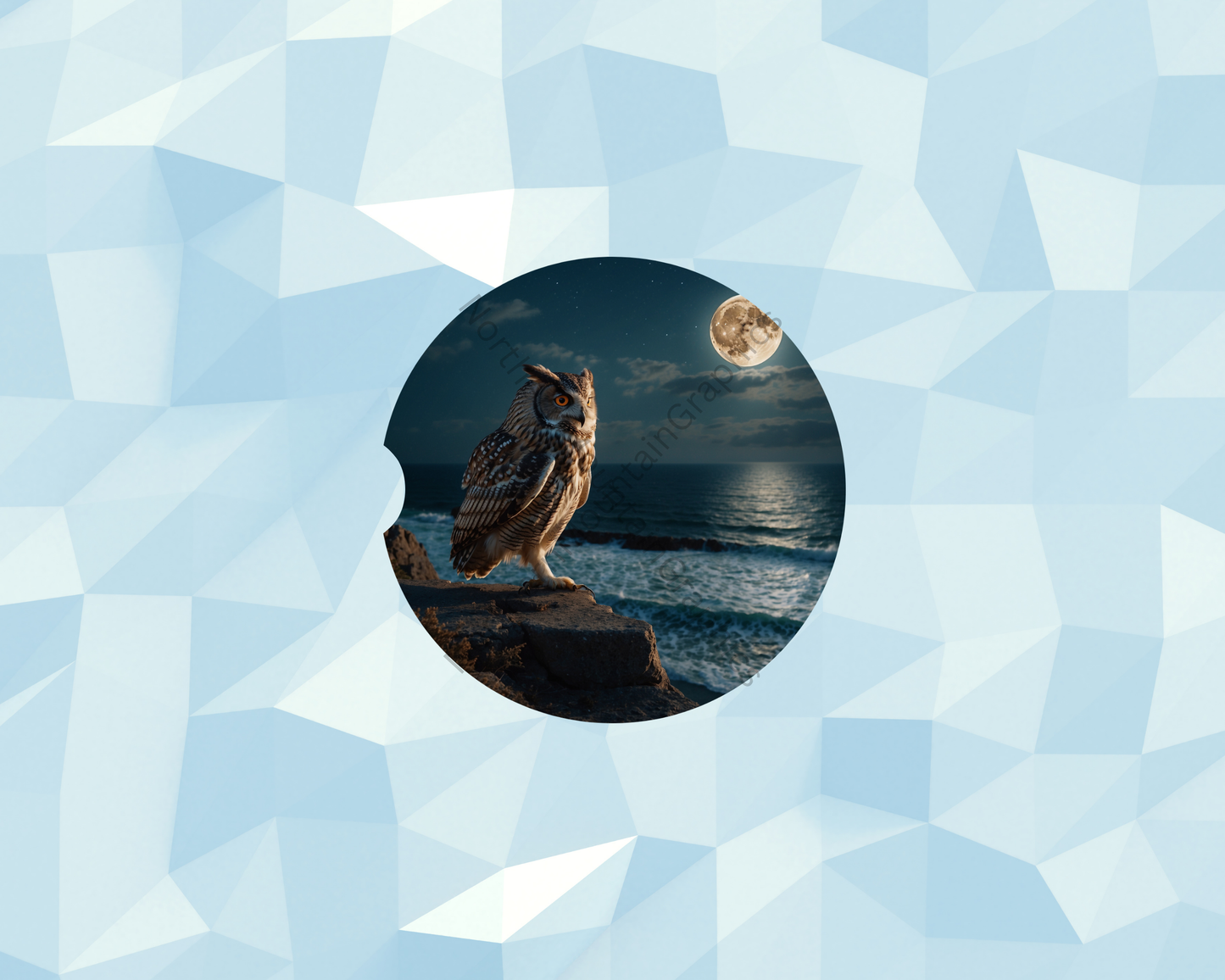Seaside Moon Owl Car Coaster