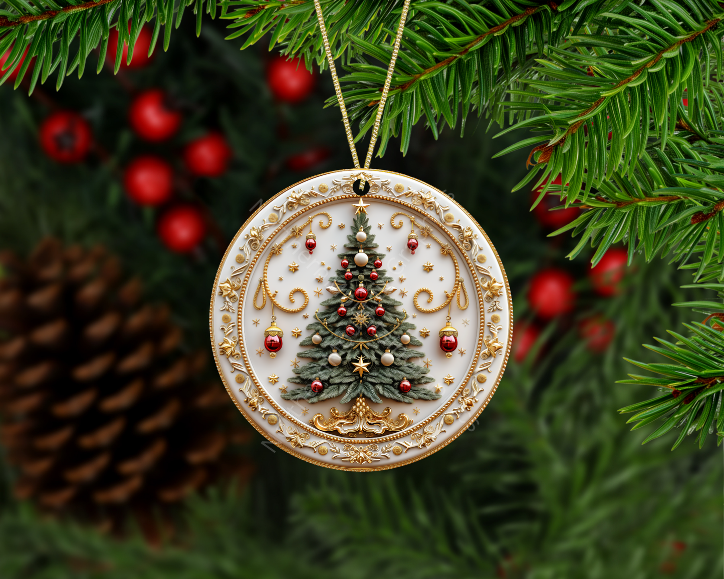 Regal Christmas Tree Elegance Christmas Ornament