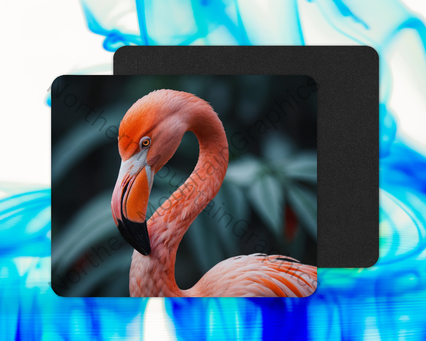 Vibrant Coral Flamingo Mouse Pad