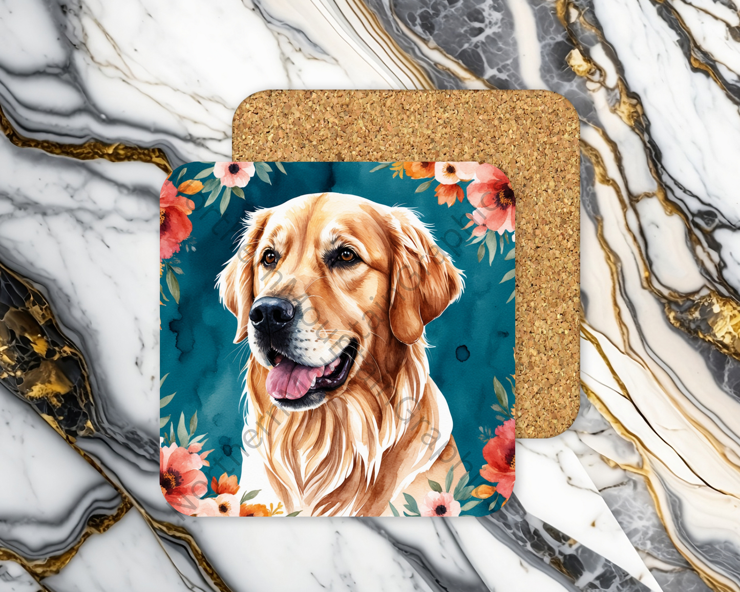 Square Coaster Dog