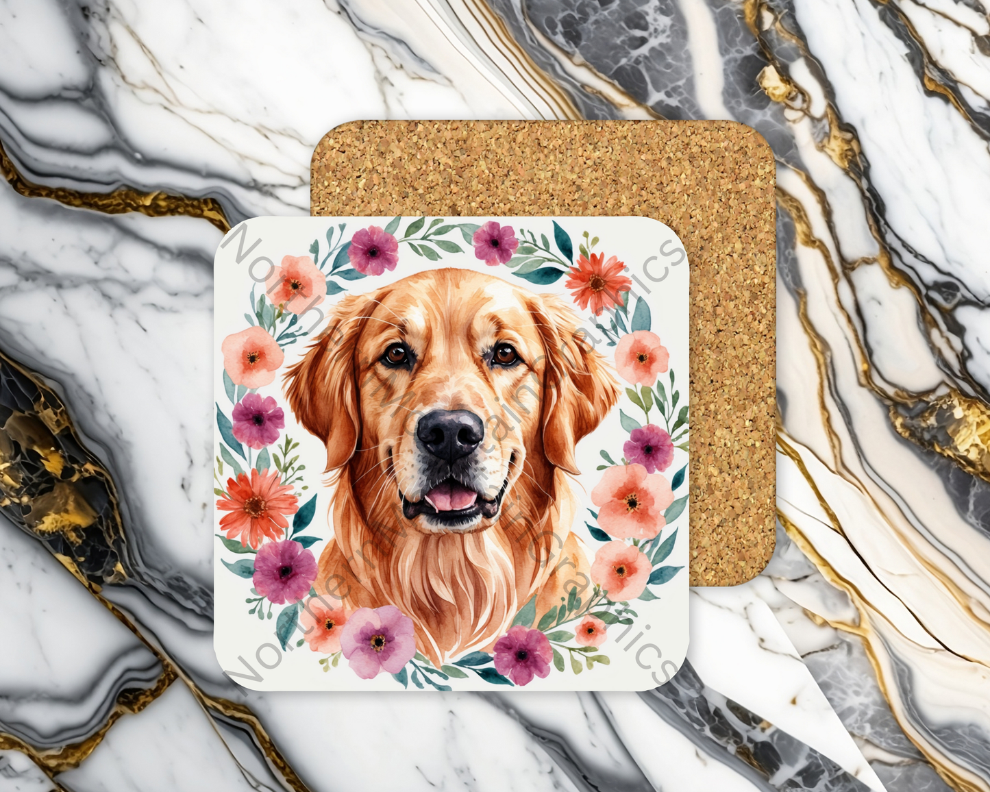 Square Coaster Dog