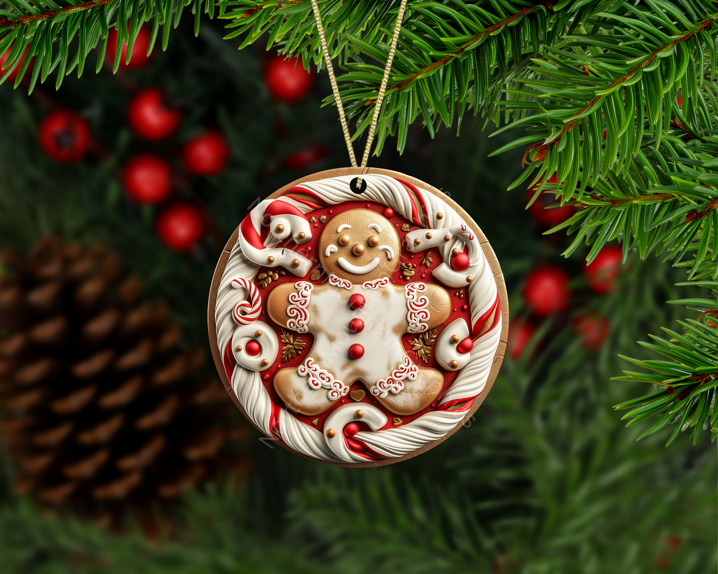 Festive Gingerbread Delight Christmas Ornament