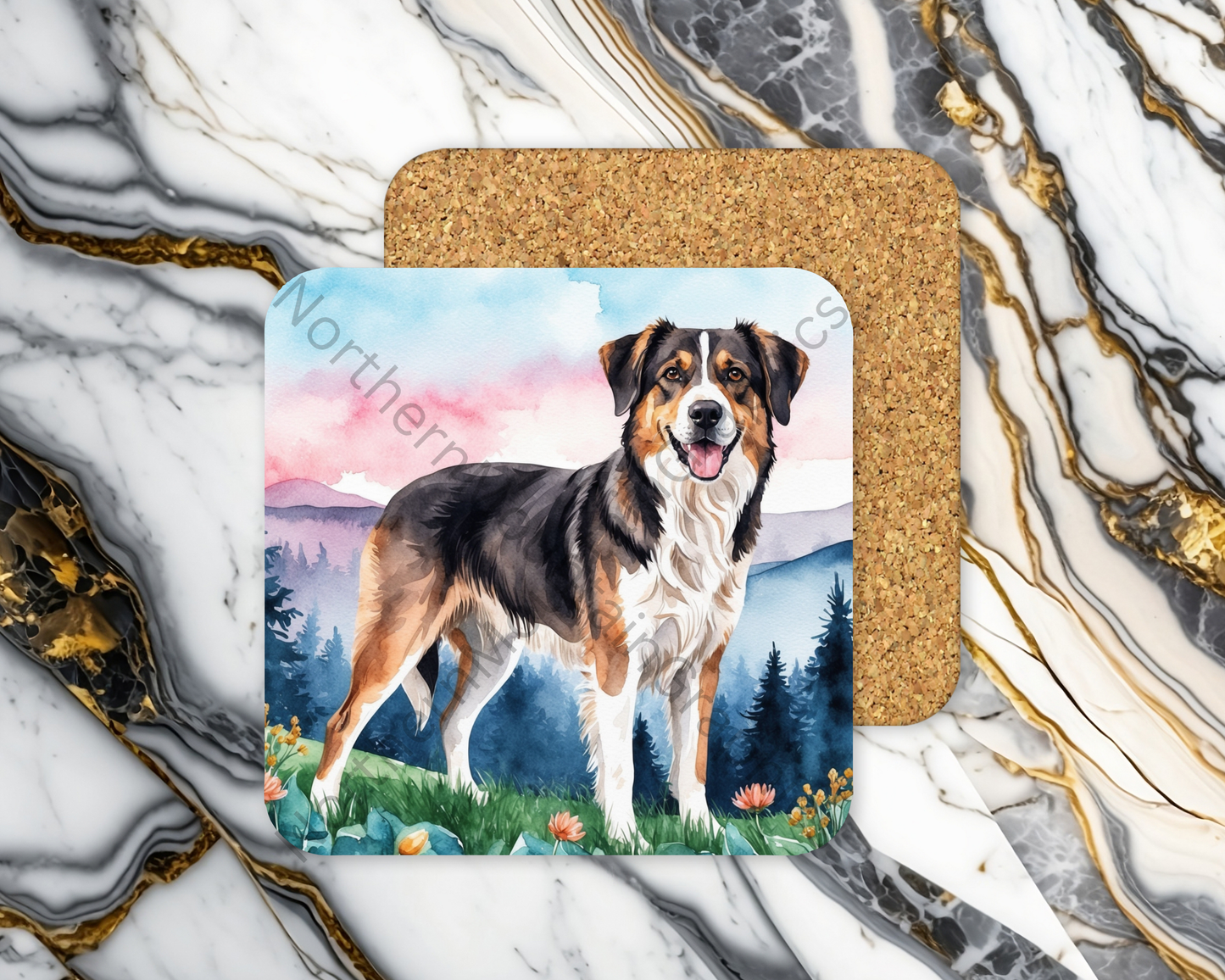 Square Coaster Dog