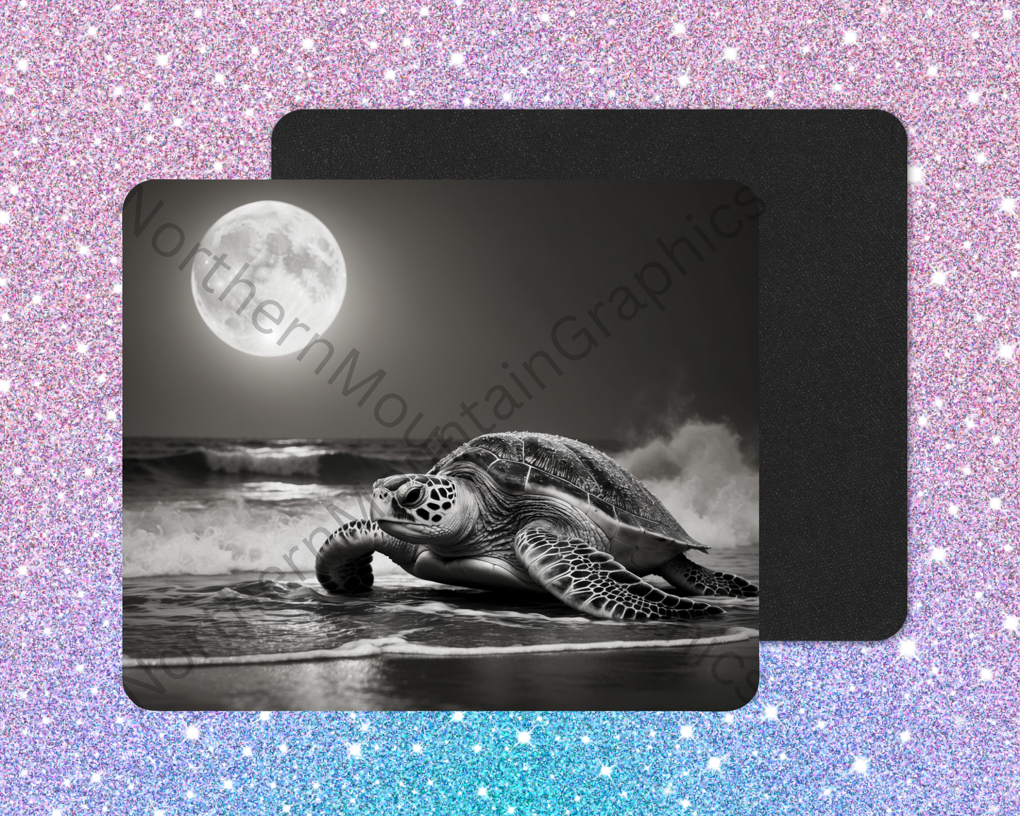 Lunar Surf Sea Turtle Mouse Pad