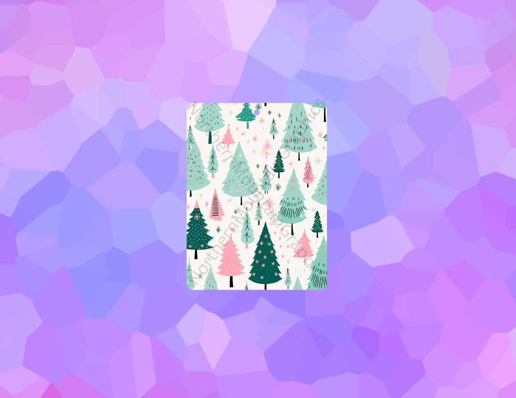 Pink and Green Trees Christmas Air Freshener