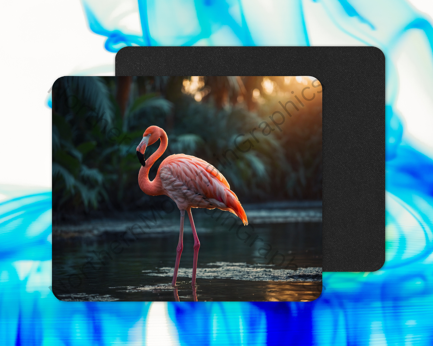 Sunset Wetland Flamingo Mouse Pad