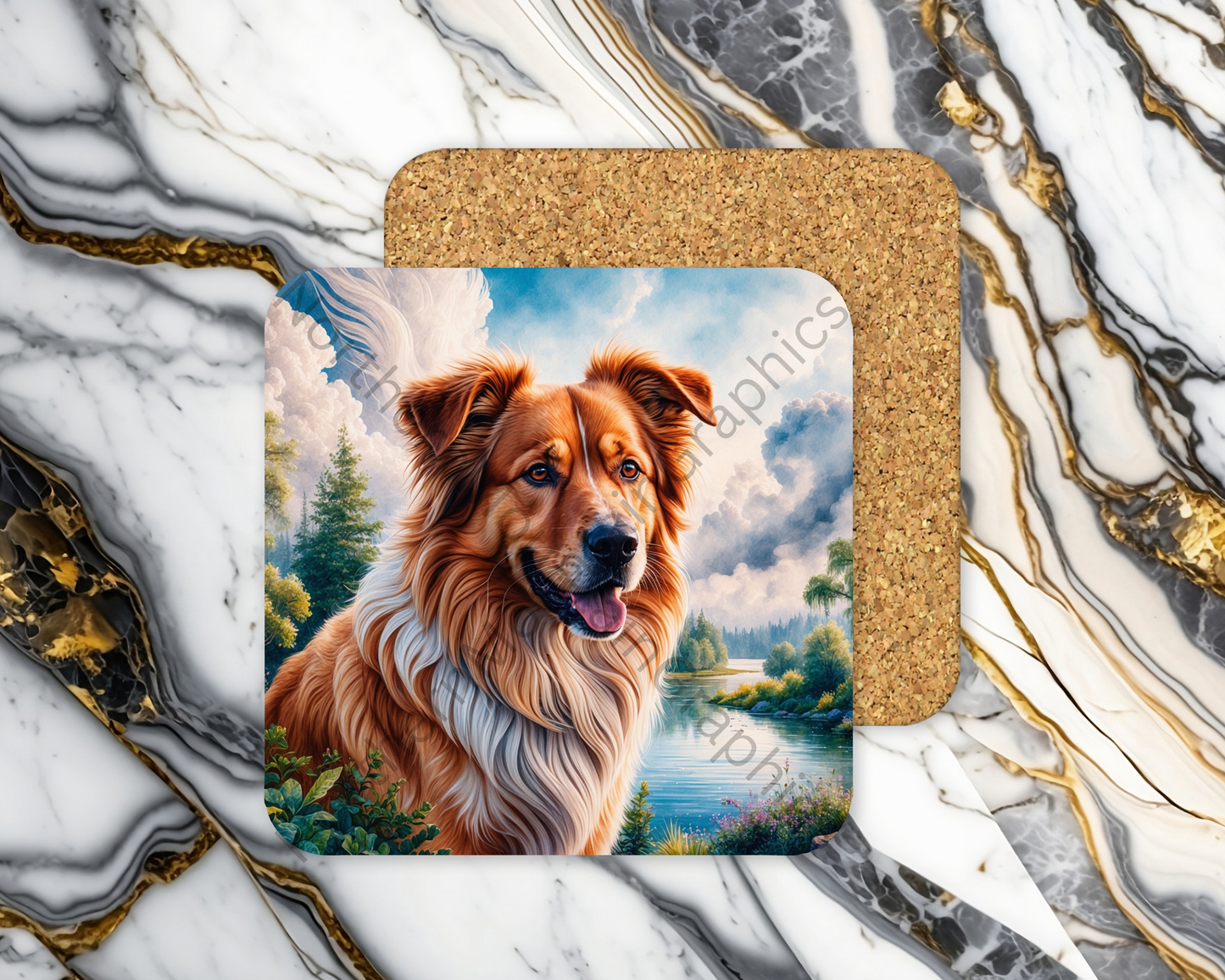 Square Coaster Dog
