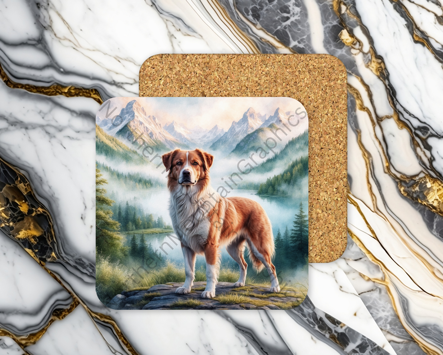 Square Coaster Dog