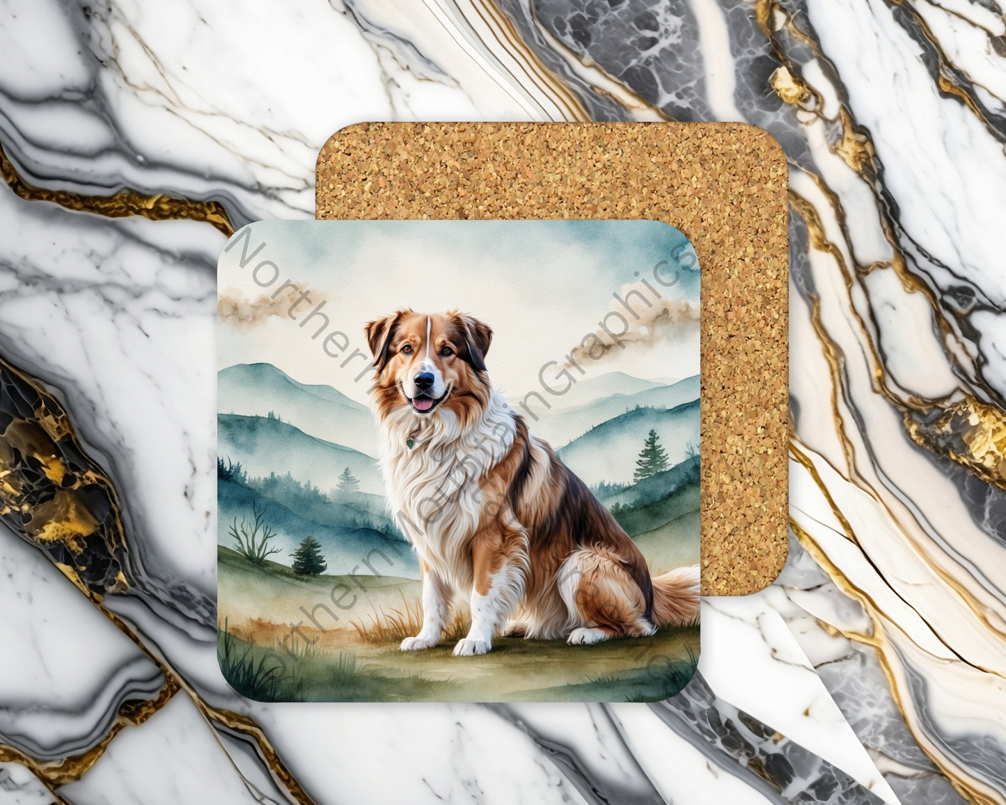 Square Coaster Dog