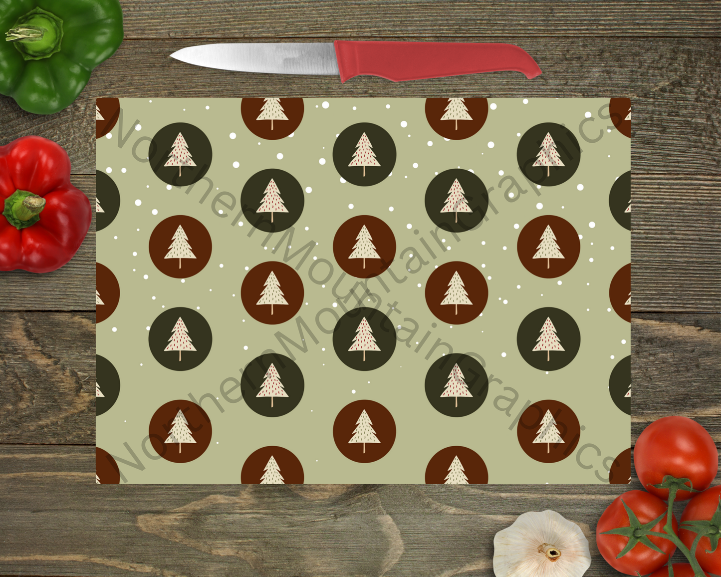 Glass Cutting Board Christmas
