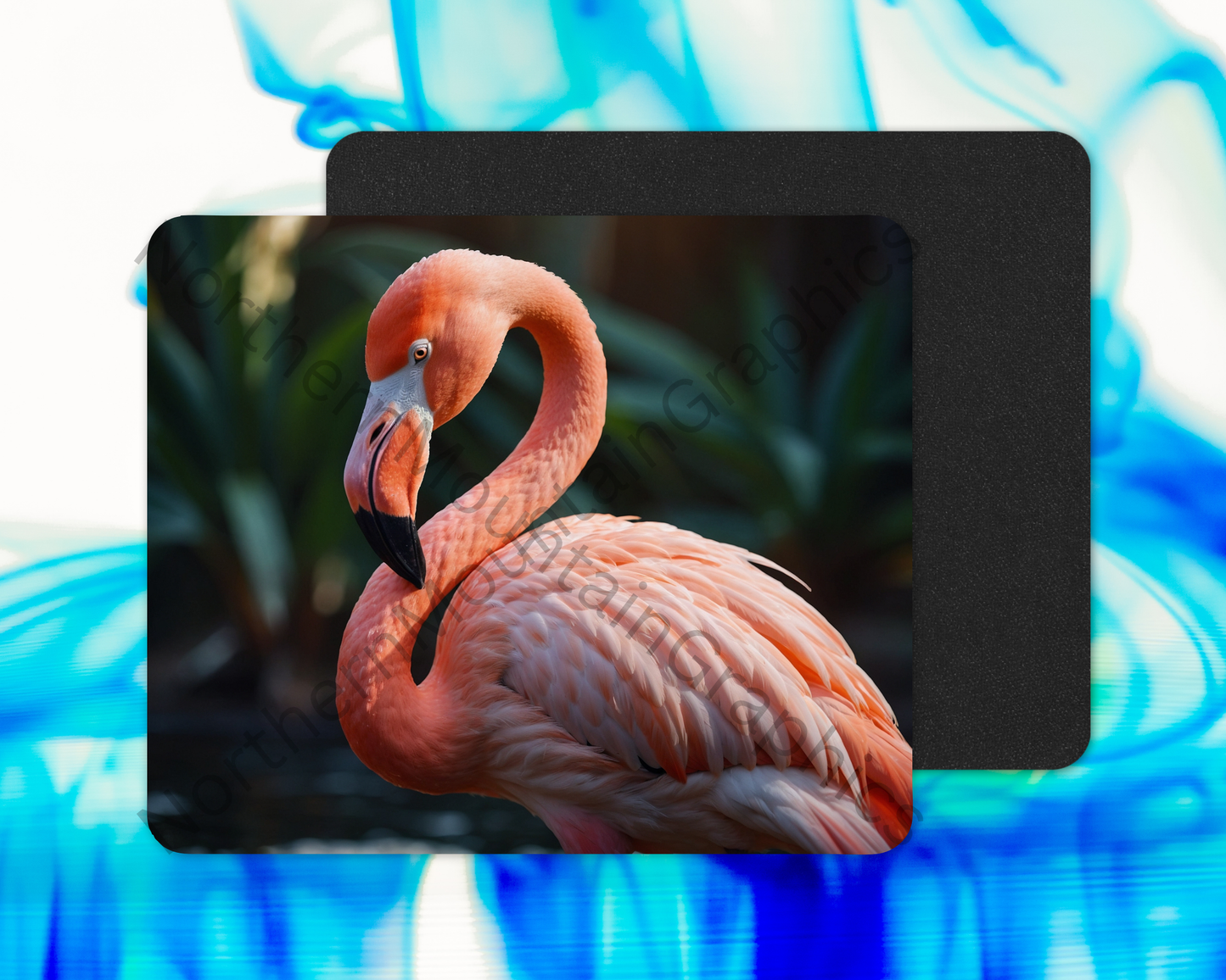 Jungle Glow Flamingo Mouse Pad