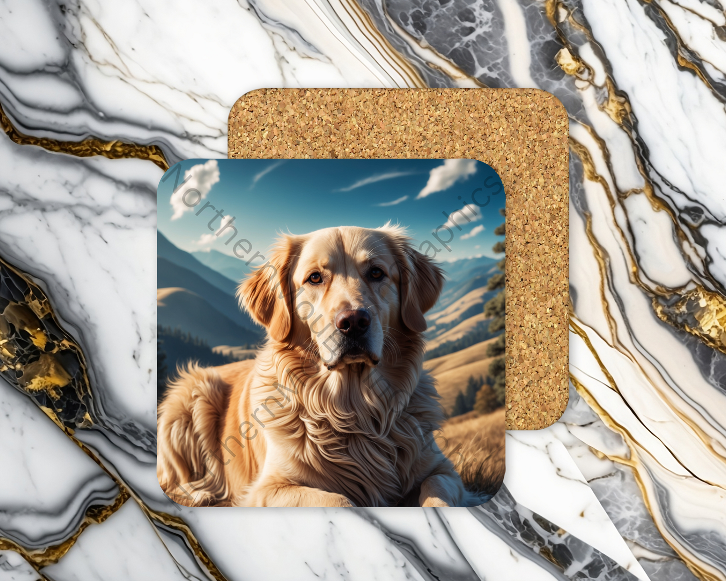 Square Coaster Dog