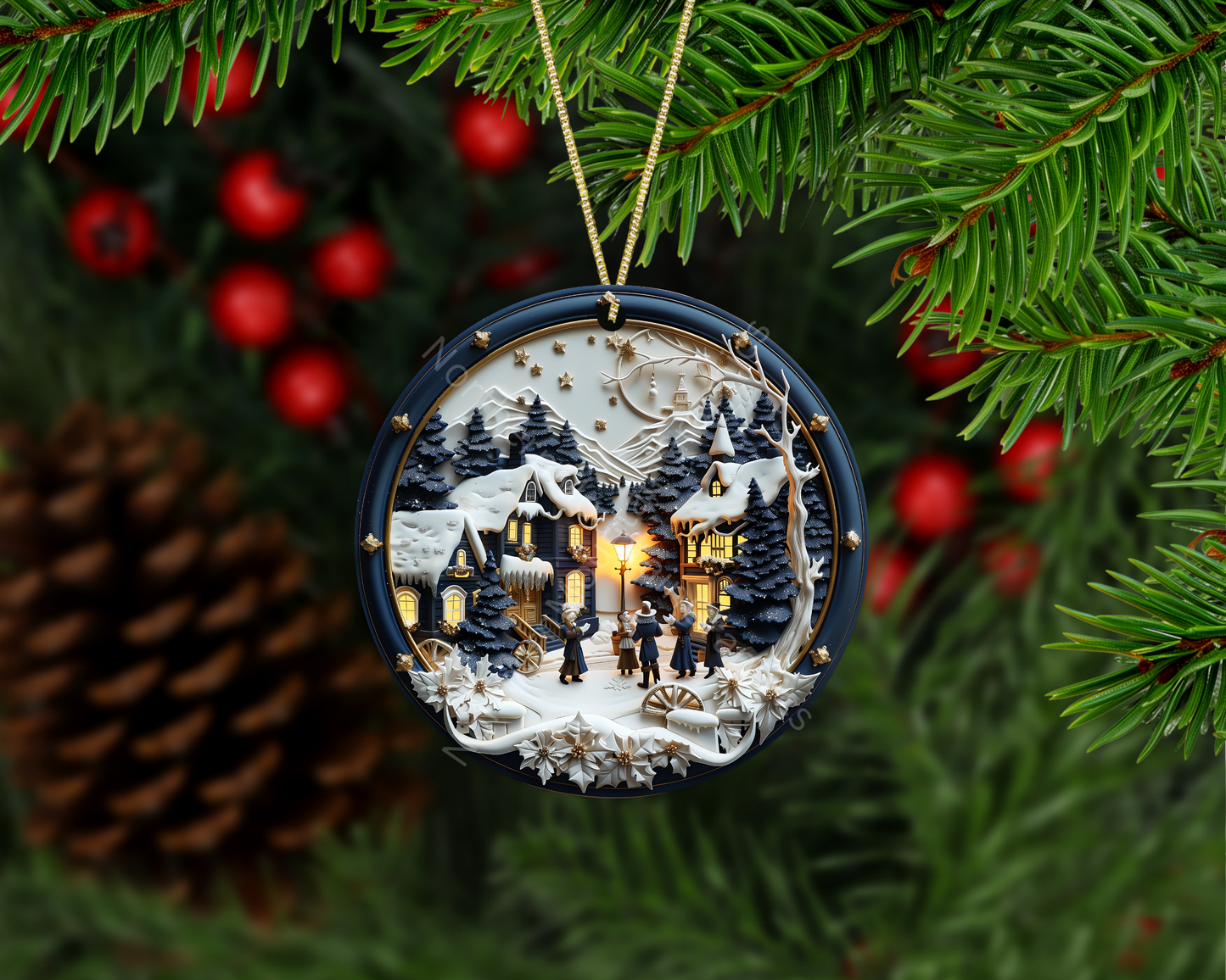 Alpine Winter Village Christmas Ornament