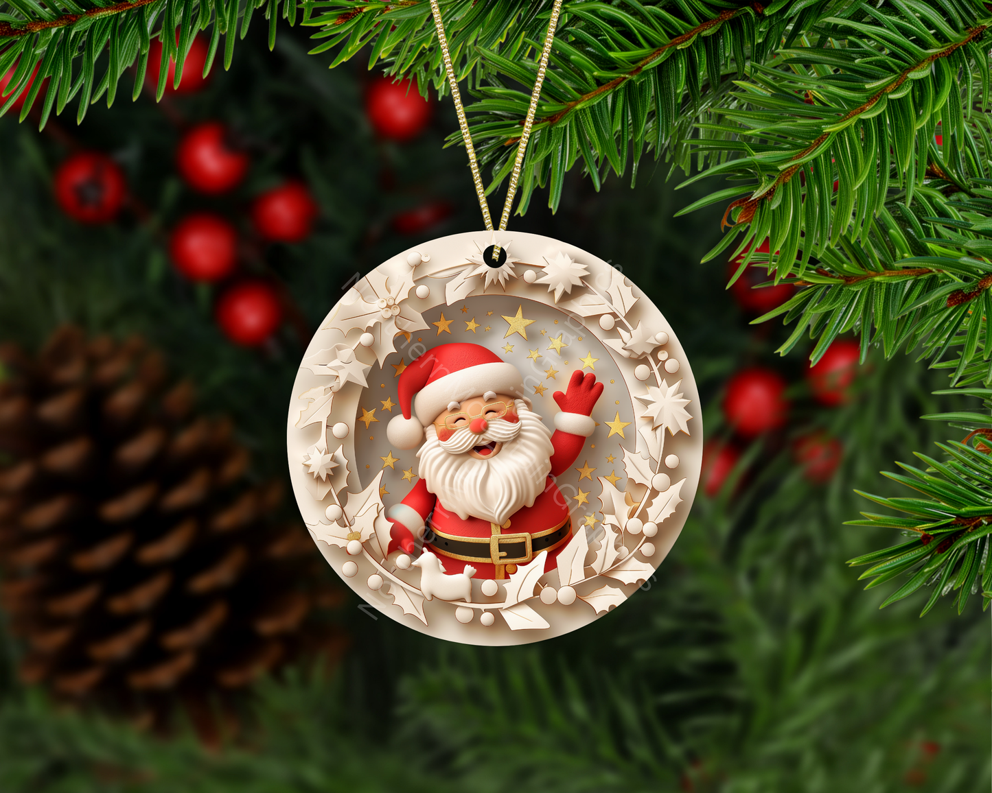 Jolly Santa Christmas Ornament