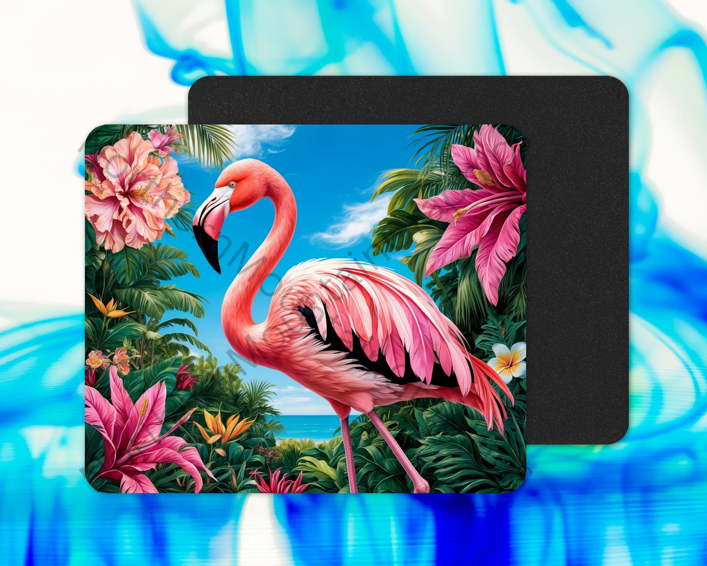 Jungle Bloom Flamingo Mouse Pad