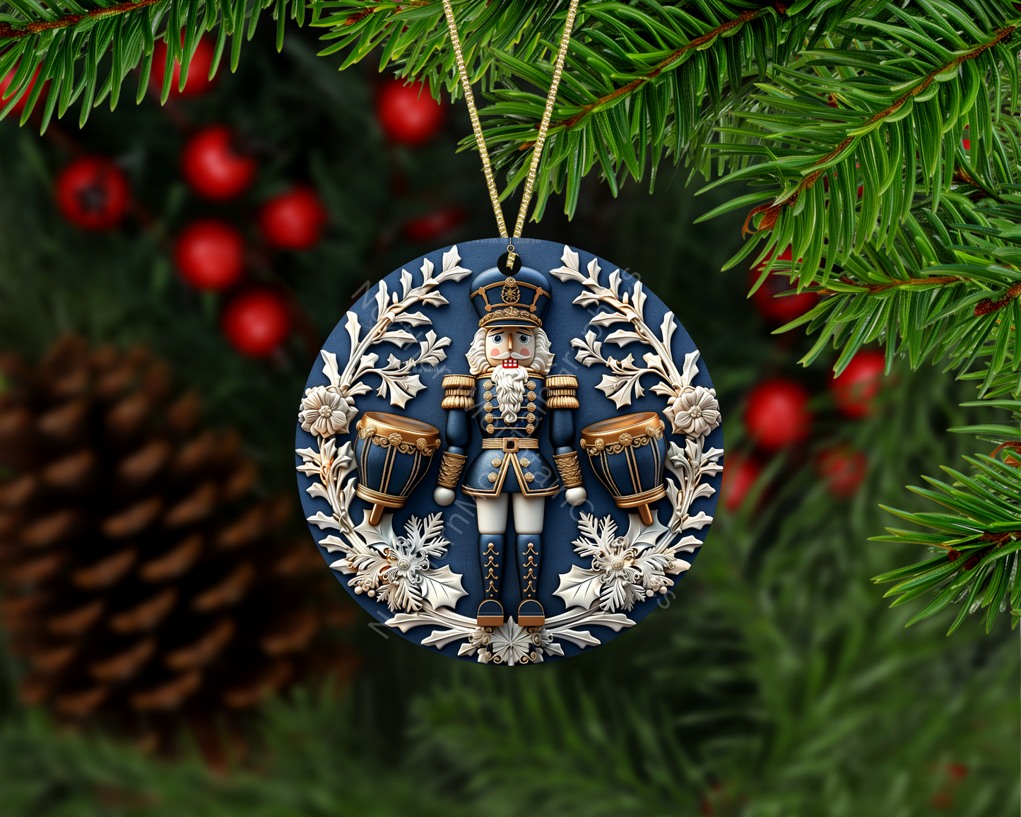 Royal Nutcracker With Drums Christmas Ornament