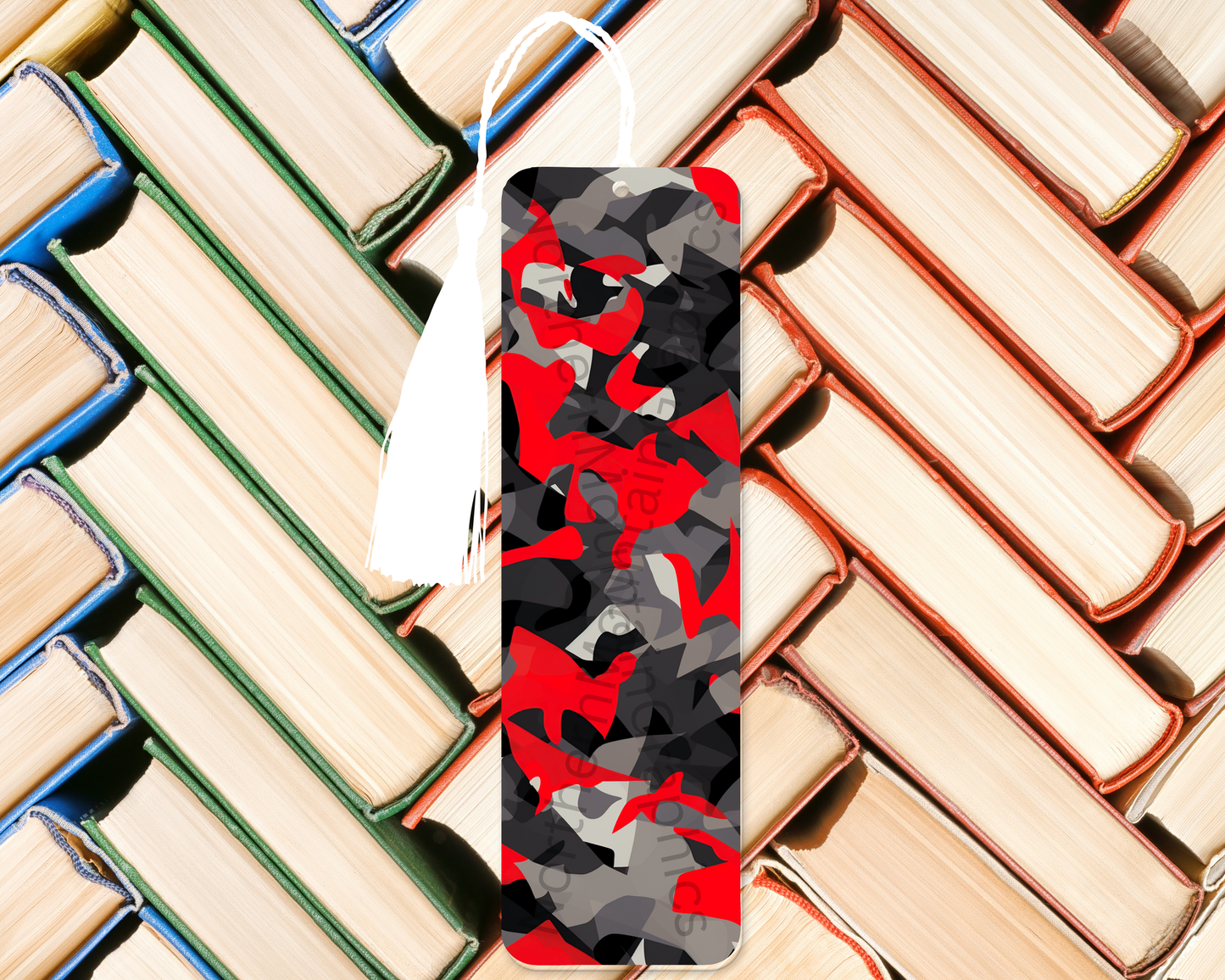Red Urban Camo Bookmark