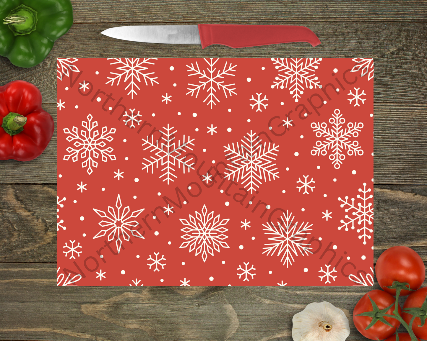 Glass Cutting Board Christmas