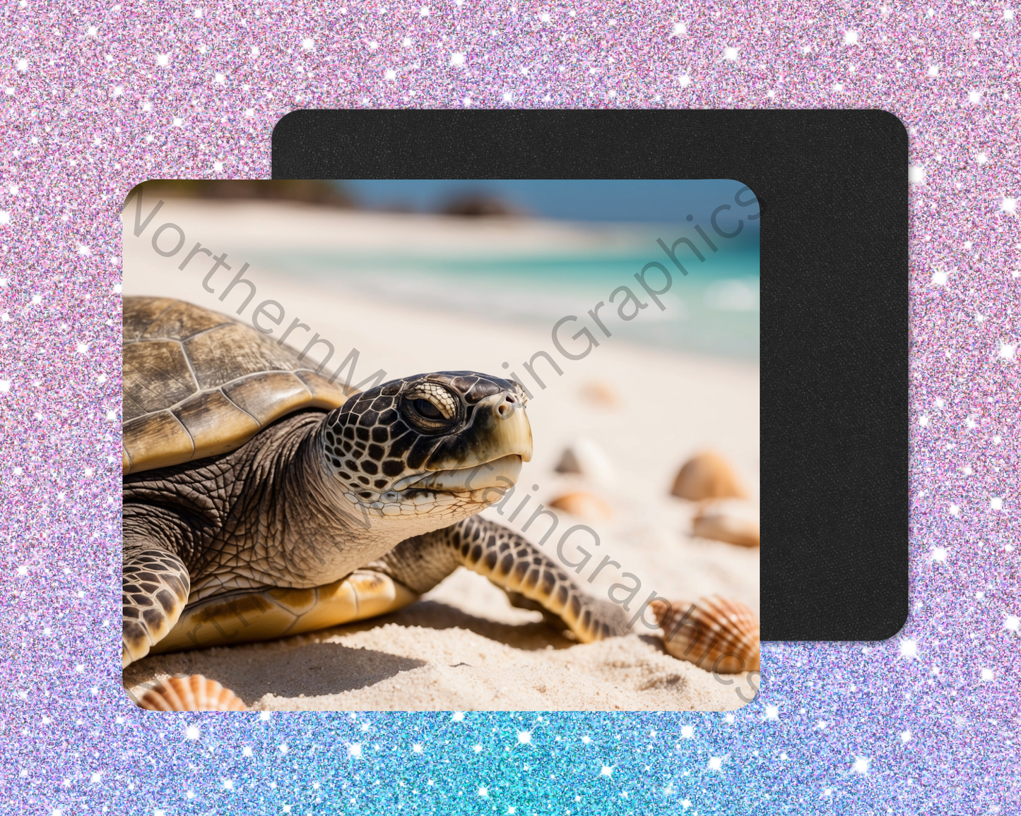 Tropical Coast Stroll Sea Turtle Mouse Pad