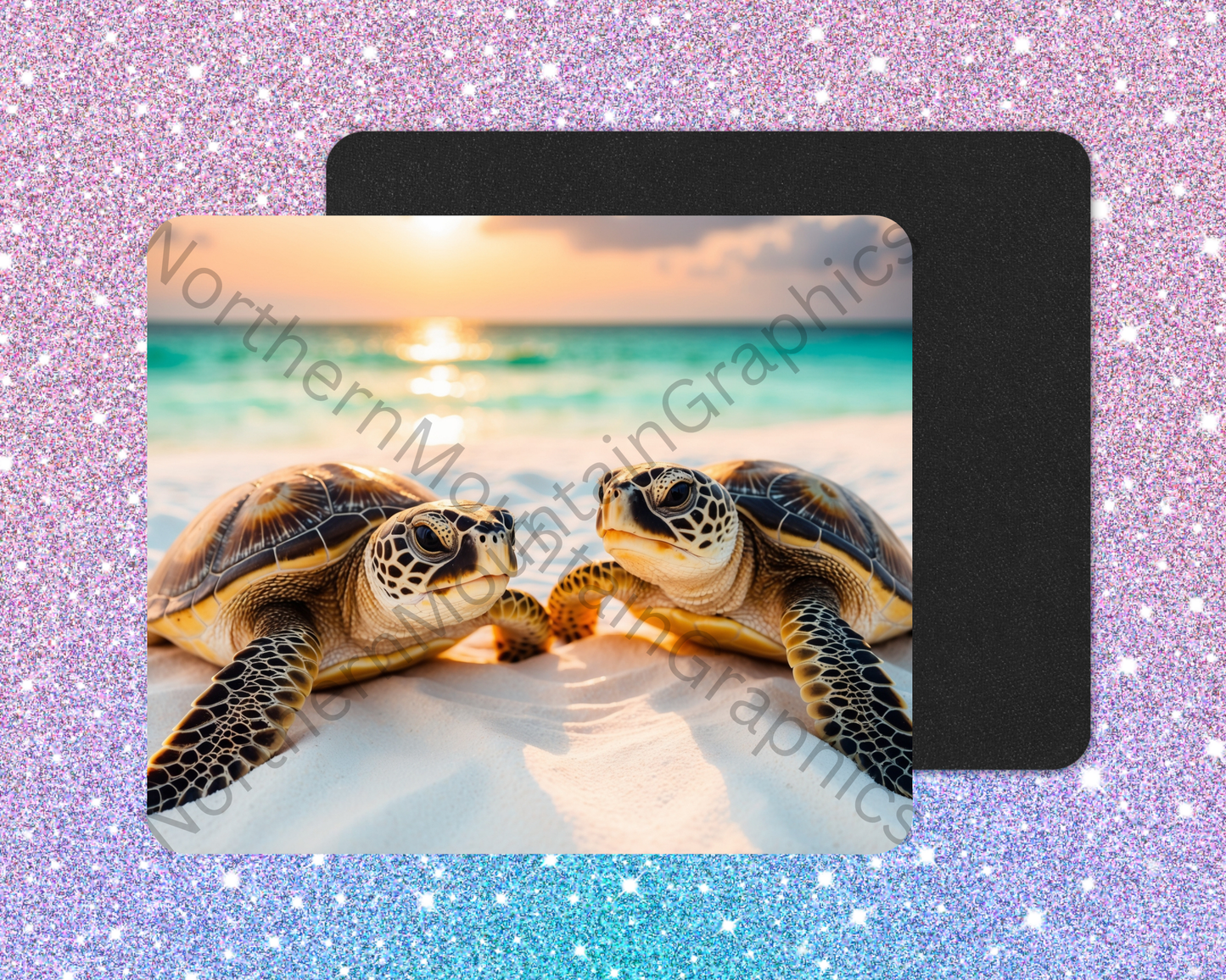 Beachside Sea Turtle Companions Mouse Pad