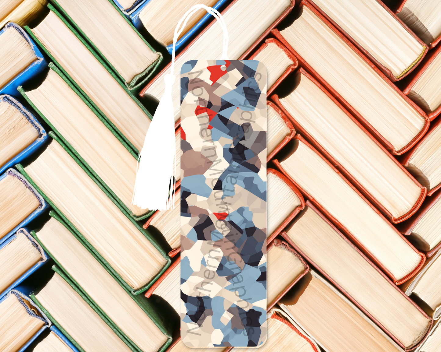 Arctic Sky Blue Urban Camo Bookmark