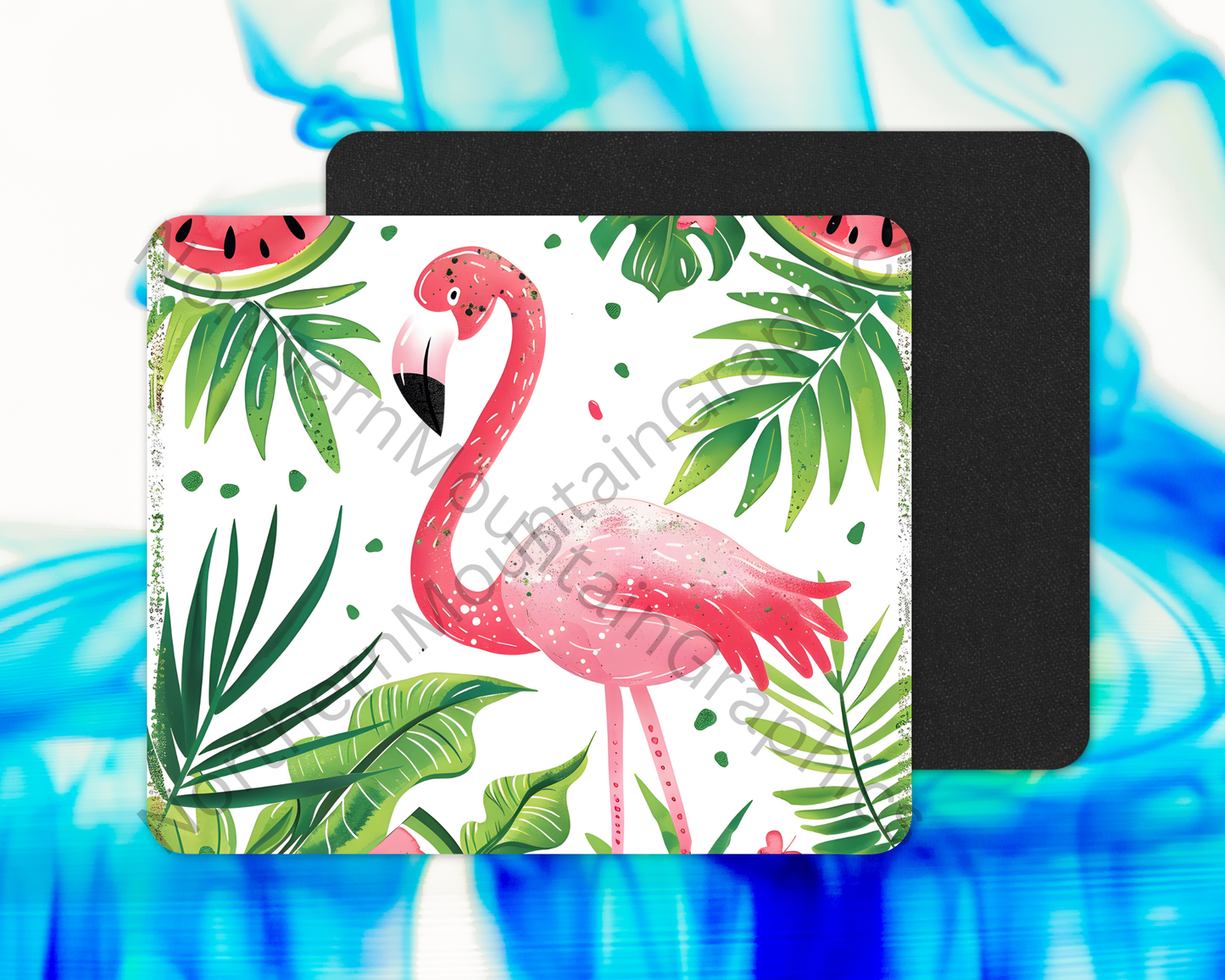 Tropical Pink Flamingo Mouse Pad