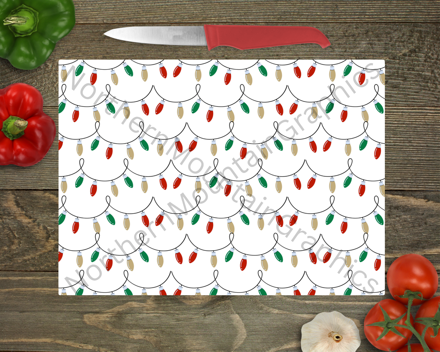 Glass Cutting Board Christmas