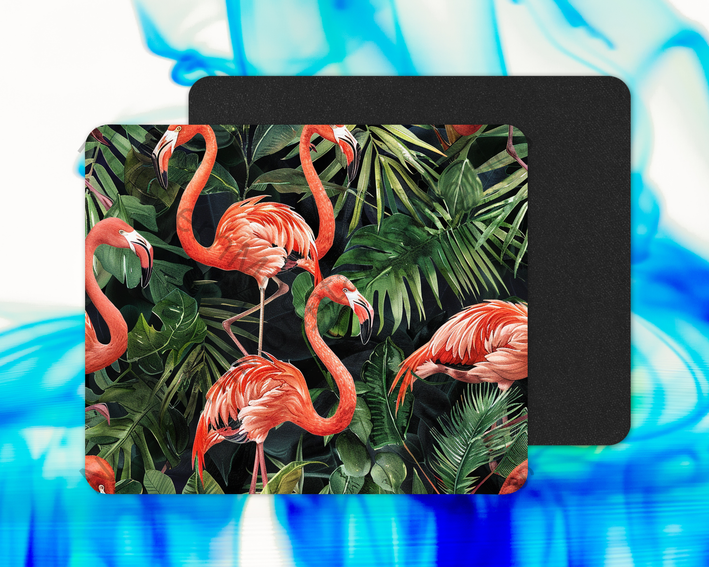 Tropical Flamingo Bloom Mouse Pad