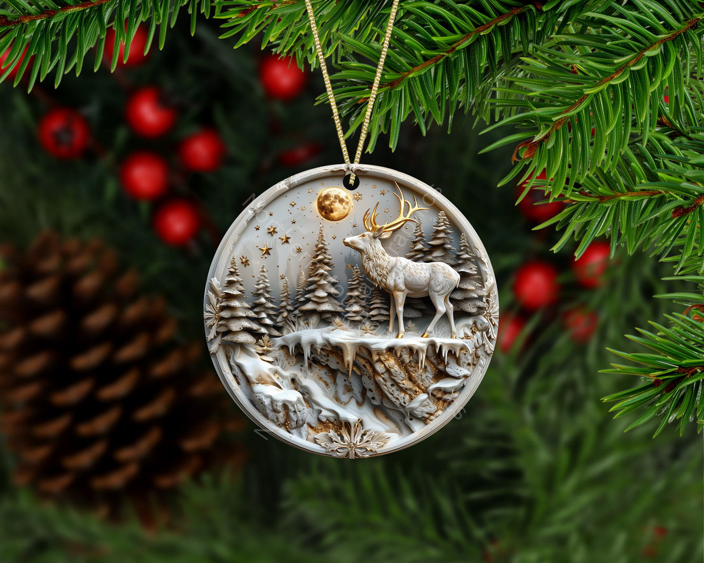The Golden Moon Guardian Christmas Ornament