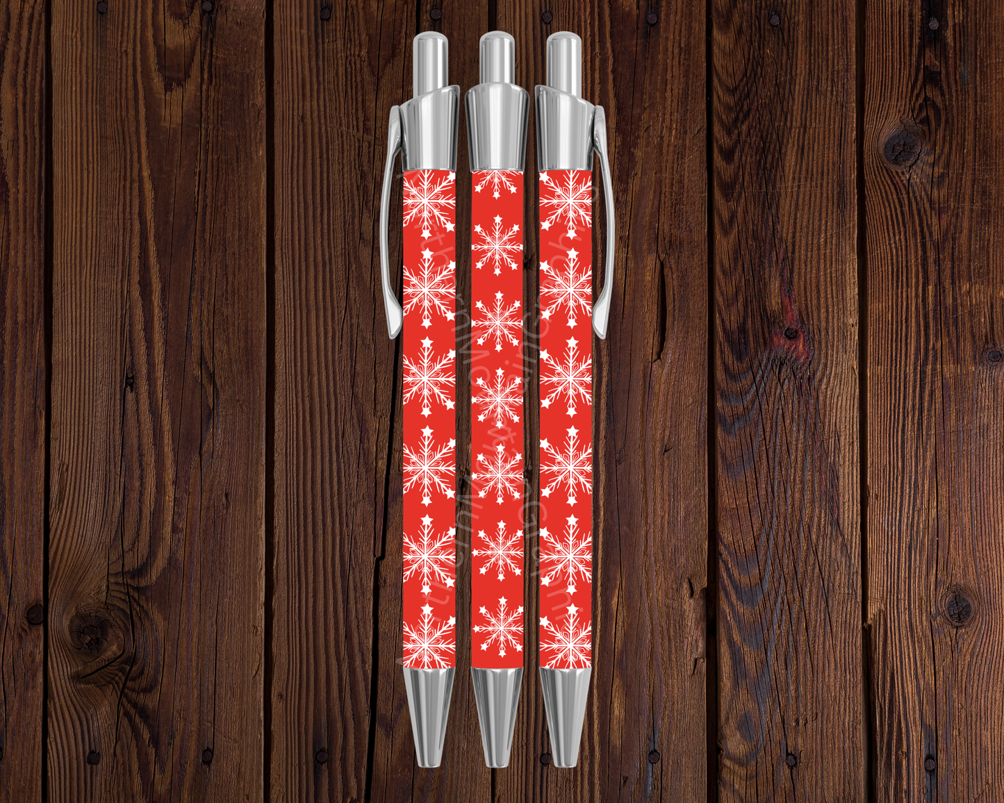 Red Snowflake Pattern Christmas Pen