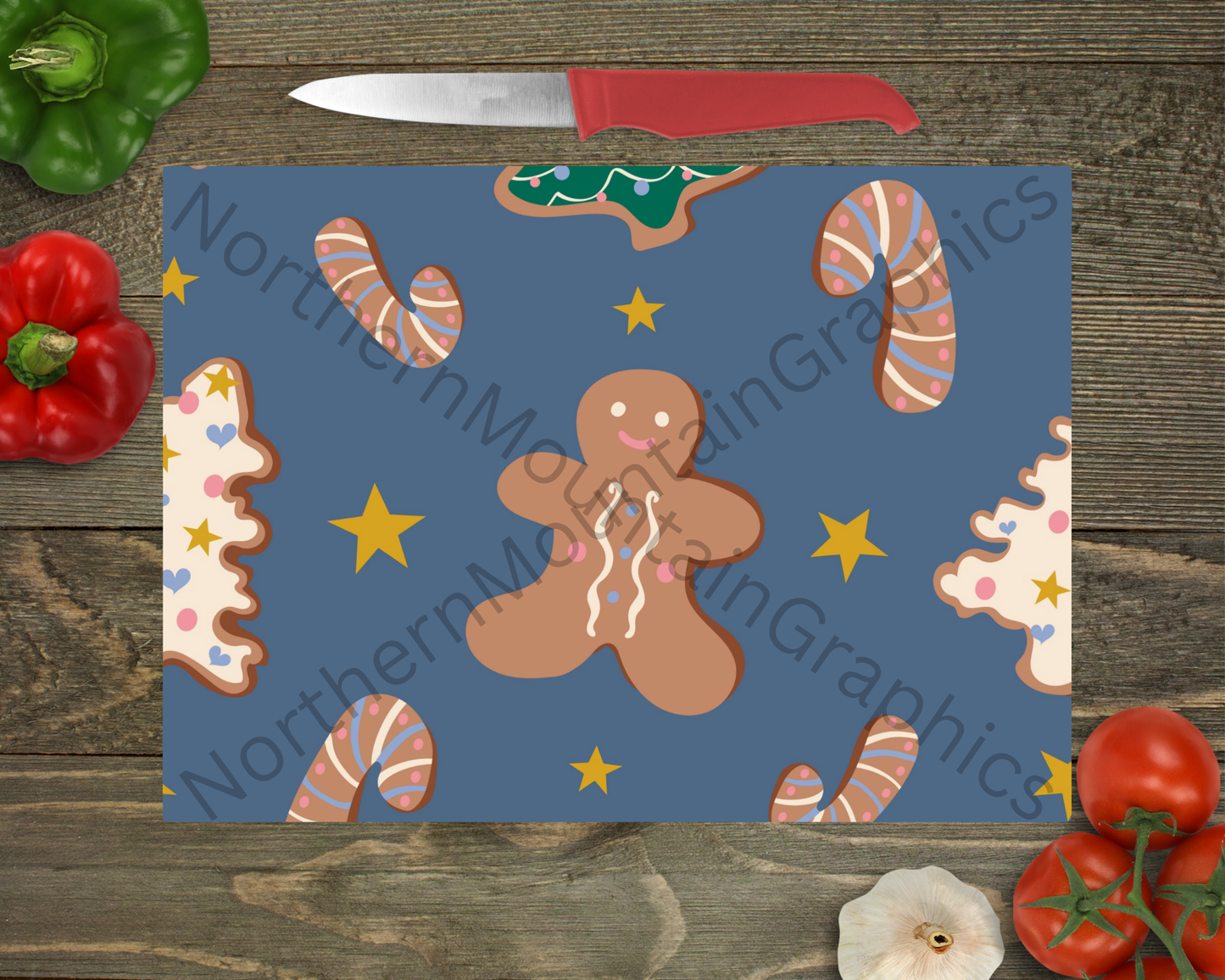 Glass Cutting Board Christmas