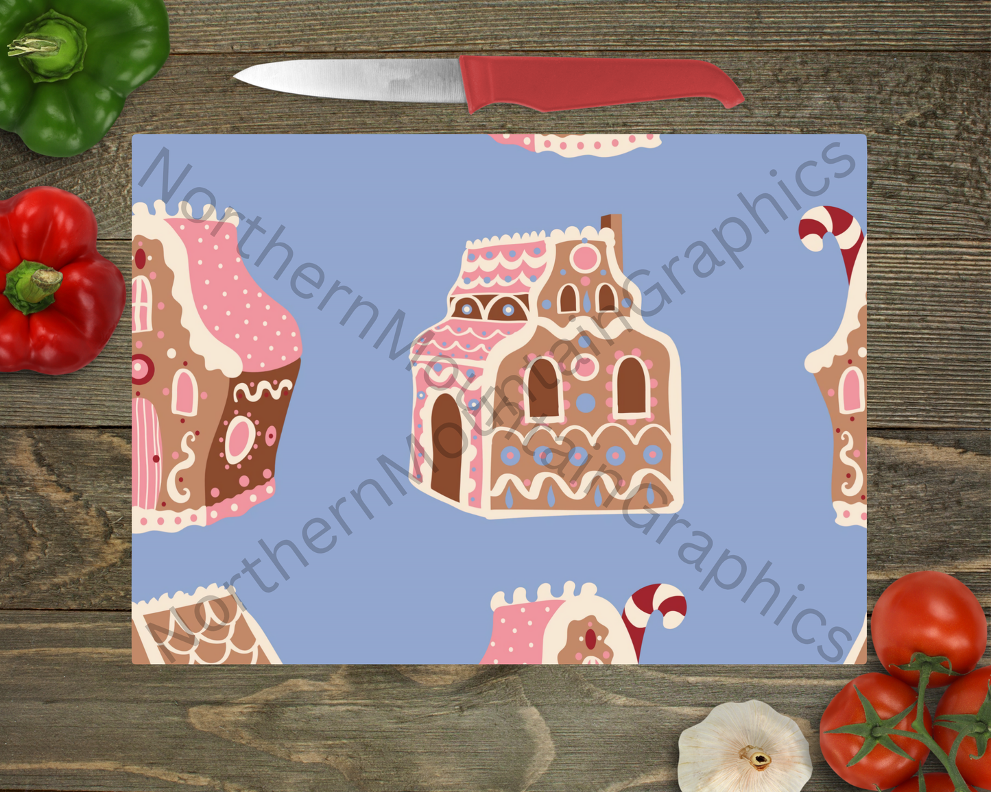 Glass Cutting Board Christmas