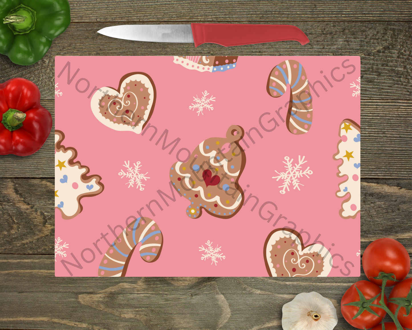 Glass Cutting Board Christmas