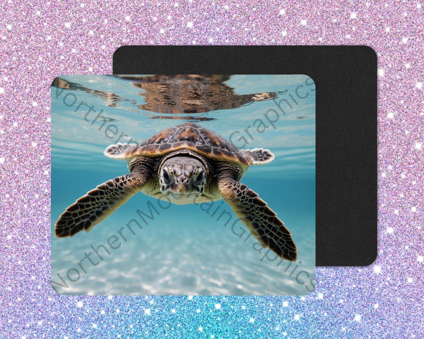 Underwater Sea Turtle View Mouse Pad