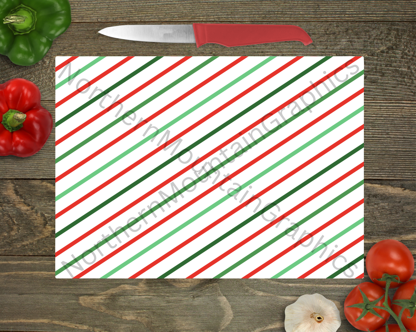 Glass Cutting Board Christmas