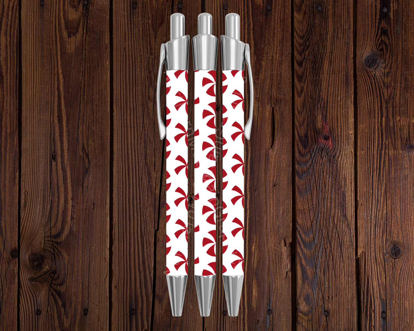 Red Peppermint Pinwheels Christmas Pen