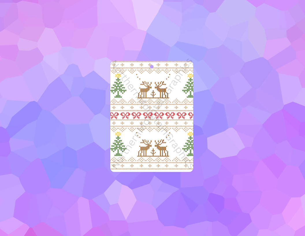 Reindeer Christmas Knit Pattern Christmas Air Freshener